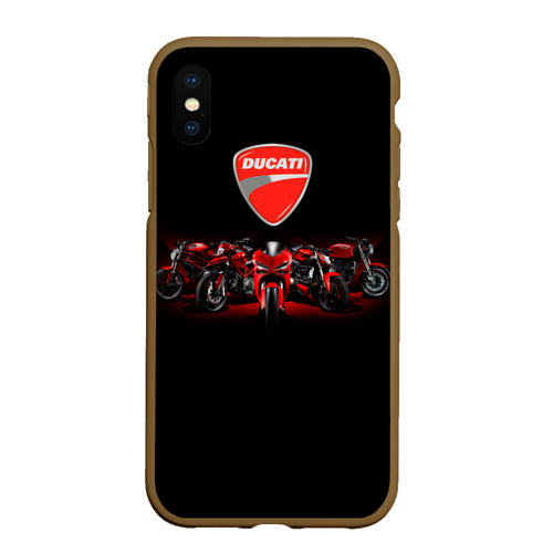 Чехол для iPhone XS Max матовый Ducati 5, цвет коричневый