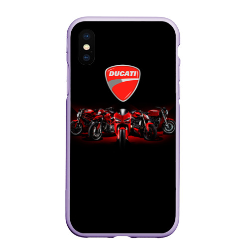 Чехол для iPhone XS Max матовый Ducati 5, цвет светло-сиреневый