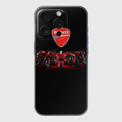 Чехол для iPhone 15 Pro силиконовый с защитой камеры Ducati 5