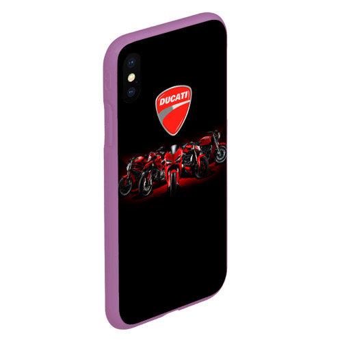 Чехол для iPhone XS Max матовый Ducati 5, цвет фиолетовый - фото 3