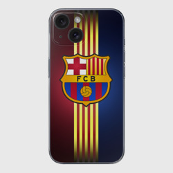 Чехол для iPhone 15 силиконовый с защитой камеры Barcelona FC