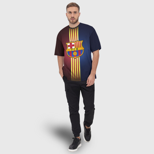 Мужская футболка oversize 3D Barcelona FC, цвет 3D печать - фото 5