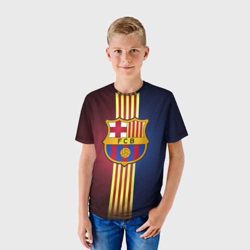 Детская футболка 3D Barcelona FC, цвет 3D печать - фото 3