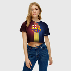 Женская футболка Crop-top 3D Barcelona FC - фото 2