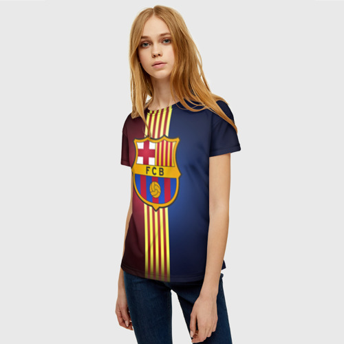 Женская футболка 3D Barcelona FC, цвет 3D печать - фото 3