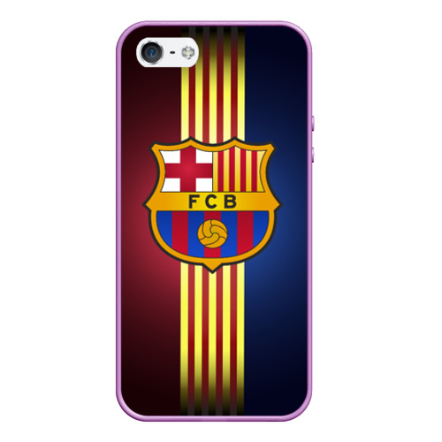 Чехол для iPhone 5/5S матовый Barcelona FC, цвет сиреневый