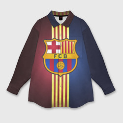 Женская рубашка oversize 3D Barcelona FC