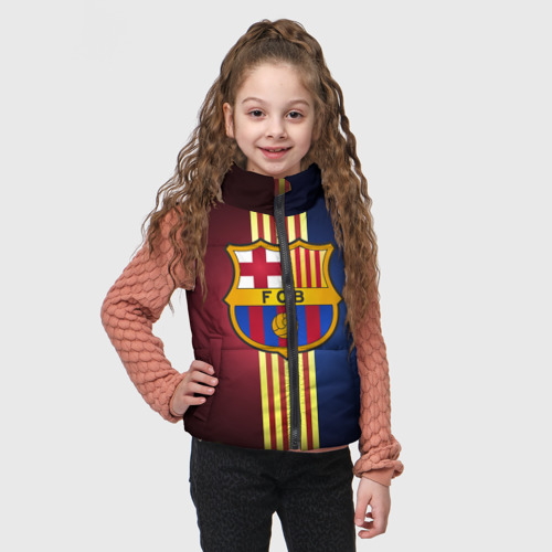 Детский жилет утепленный 3D Barcelona FC, цвет черный - фото 3