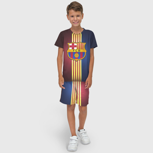 Детский костюм с шортами 3D Barcelona FC, цвет 3D печать - фото 3