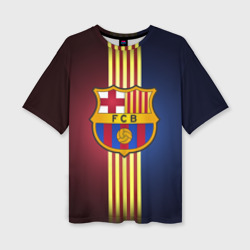 Женская футболка oversize 3D Barcelona FC