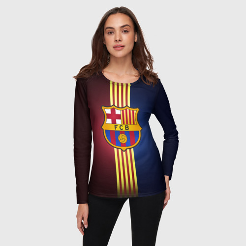 Женский лонгслив 3D Barcelona FC, цвет 3D печать - фото 3