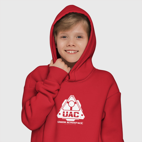 Детское худи Oversize хлопок UAC, цвет красный - фото 12