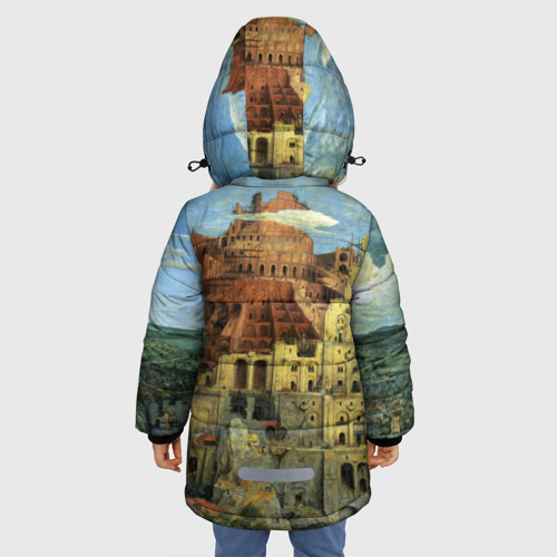 Зимняя куртка для девочек 3D Вавилонская башня, цвет красный - фото 4