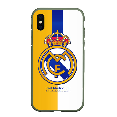 Чехол для iPhone XS Max матовый Real Madrid CF, цвет темно-зеленый