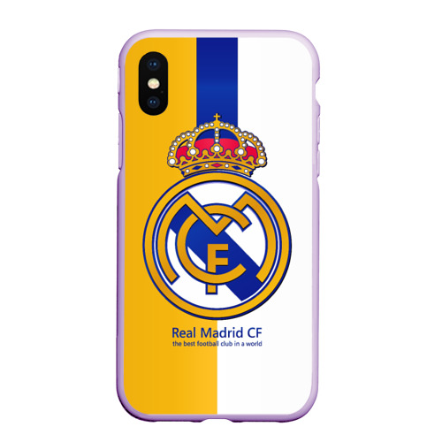 Чехол для iPhone XS Max матовый Real Madrid CF, цвет сиреневый