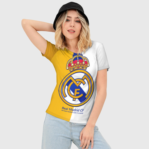 Женская футболка 3D Slim Real Madrid CF, цвет 3D печать - фото 3