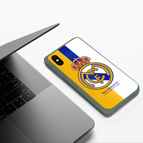 Чехол для iPhone XS Max матовый Real Madrid CF, цвет темно-зеленый - фото 5