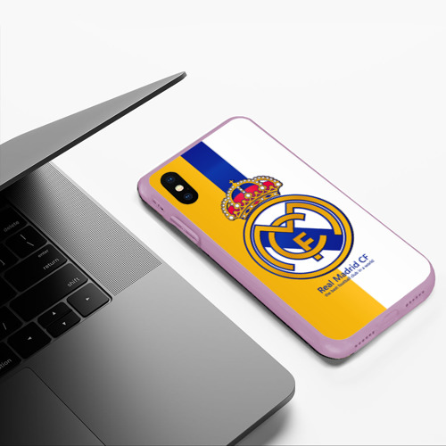 Чехол для iPhone XS Max матовый Real Madrid CF, цвет сиреневый - фото 5