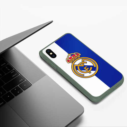 Чехол для iPhone XS Max матовый Real Madrid, цвет темно-зеленый - фото 5