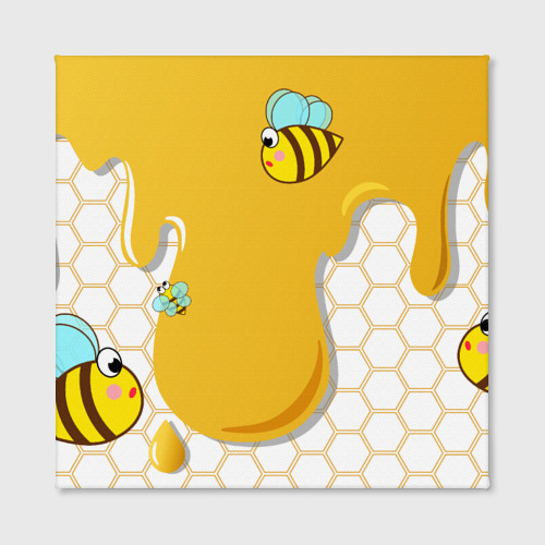 Холст квадратный Пчелки, цвет 3D печать - фото 2