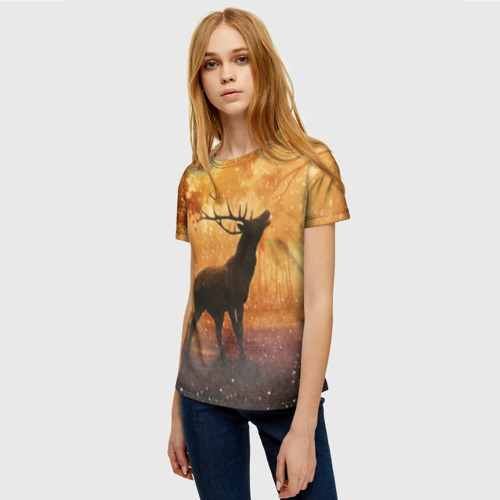 Женская футболка 3D Страна оленья, цвет 3D печать - фото 3