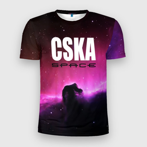 Мужская футболка 3D Slim CSKA space, цвет 3D печать