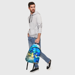 Рюкзак с принтом Орхидеи для любого человека, вид спереди №5. Цвет основы: белый