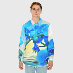 Мужская рубашка oversize 3D Орхидеи - фото 2