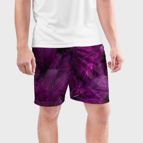 Мужские шорты спортивные Перья, цвет 3D печать - фото 3