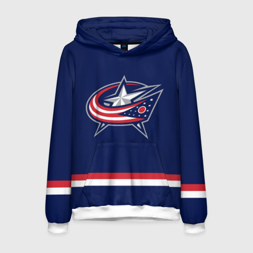 Мужская толстовка 3D Columbus Blue Jackets, цвет белый