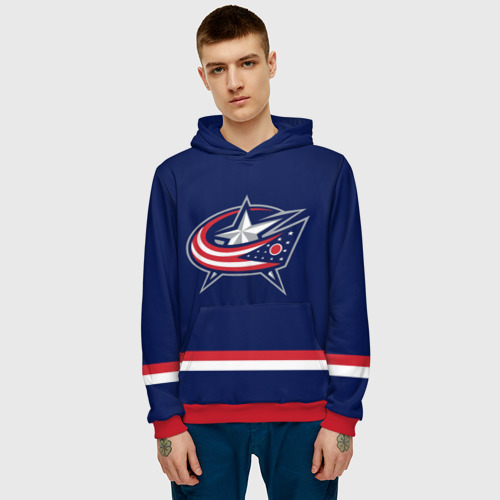 Мужская толстовка 3D Columbus Blue Jackets, цвет красный - фото 3