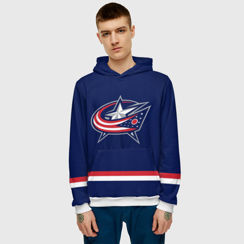 Мужская толстовка 3D Columbus Blue Jackets, цвет белый - фото 3