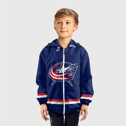 Детская ветровка 3D Columbus Blue Jackets, цвет белый - фото 3