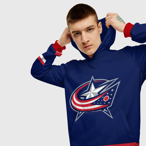 Мужская толстовка 3D Columbus Blue Jackets, цвет красный - фото 5