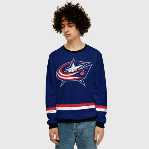 Мужской свитшот 3D Columbus Blue Jackets, цвет черный - фото 3