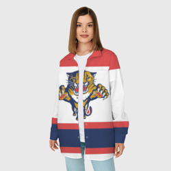 Женская рубашка oversize 3D Florida Panthers white - фото 2