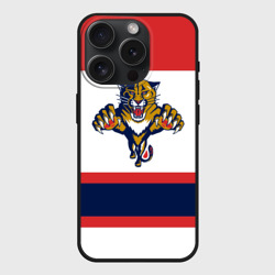 Чехол силиконовый для Apple iPhone 15 Pro матовый Florida Panthers white