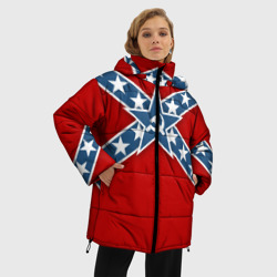 Женская зимняя куртка Oversize Флаг советской конфедерации - фото 2