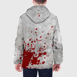 Куртка с принтом Walking Dead для мужчины, вид на модели сзади №2. Цвет основы: белый