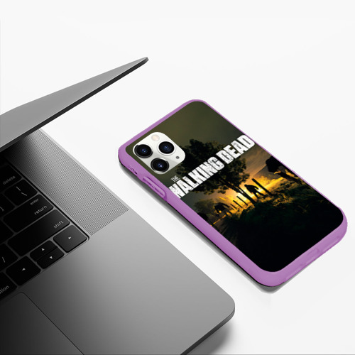 Чехол для iPhone 11 Pro Max матовый Walking Dead, цвет фиолетовый - фото 5