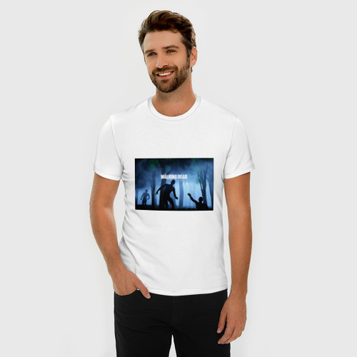 Мужская футболка хлопок Slim Walking Dead, цвет белый - фото 3