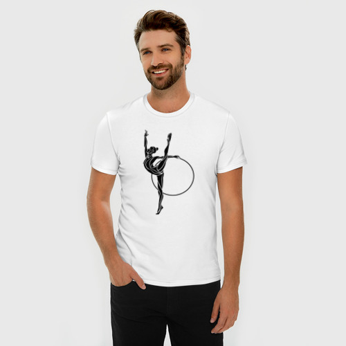 Мужская футболка хлопок Slim Гимнастка с обручем - фото 3