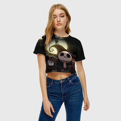 Женская футболка Crop-top 3D Повелитель тыкв - фото 4