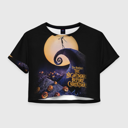 Женская футболка Crop-top 3D Nightmare before christmas