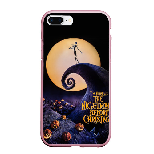 Чехол для iPhone 7Plus/8 Plus матовый Nightmare before christmas, цвет розовый