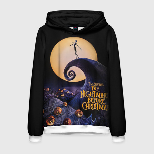 Мужская толстовка 3D Nightmare before christmas, цвет белый