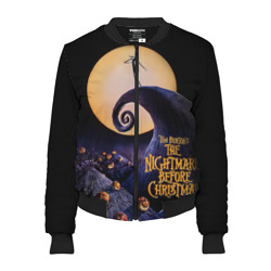 Женский бомбер 3D Nightmare before christmas