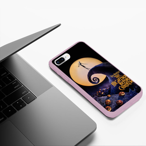 Чехол для iPhone 7Plus/8 Plus матовый Nightmare before christmas, цвет розовый - фото 5