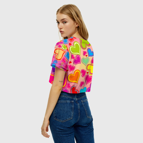 Женская футболка Crop-top 3D Любовная фантазия, цвет 3D печать - фото 5