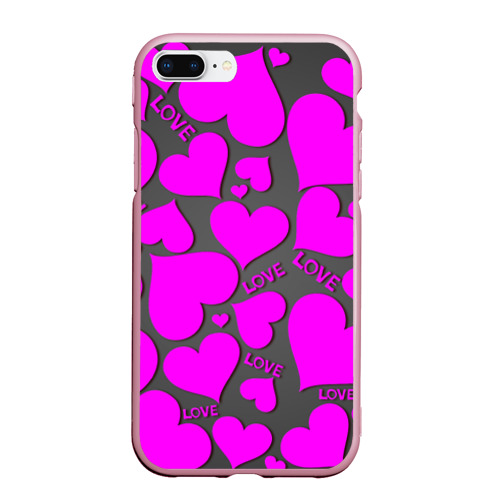 Чехол для iPhone 7Plus/8 Plus матовый Любовная история, цвет розовый